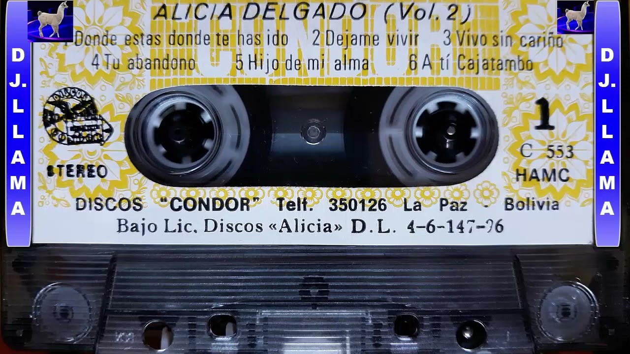 🇧🇴🇦🇹🇧🇷Alicia Delgado Vol. 2 Lado A Cassette Original DJ.LLAMA