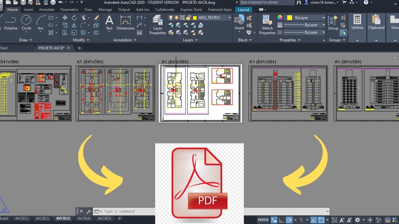 Como salvar vários Layouts em um único PDF no AutoCAD!