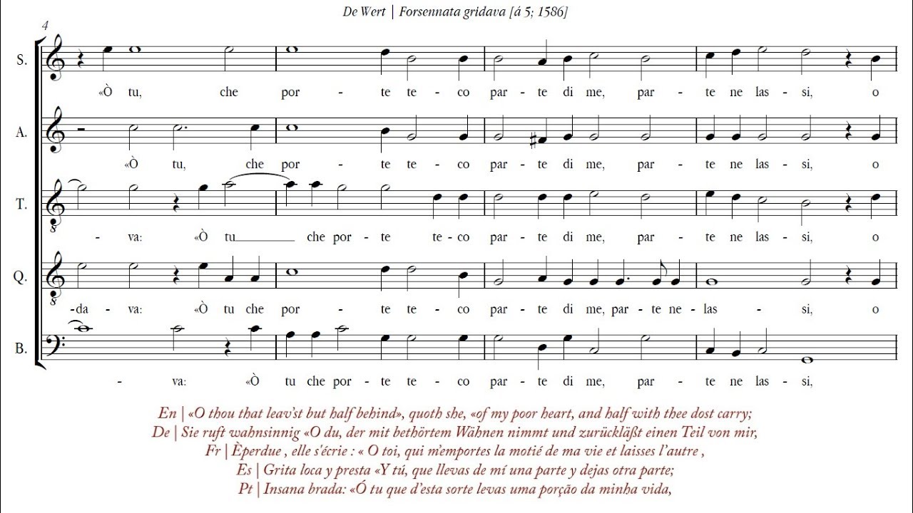 de Wert | Forsennata gridava [á 5; The Song Company]