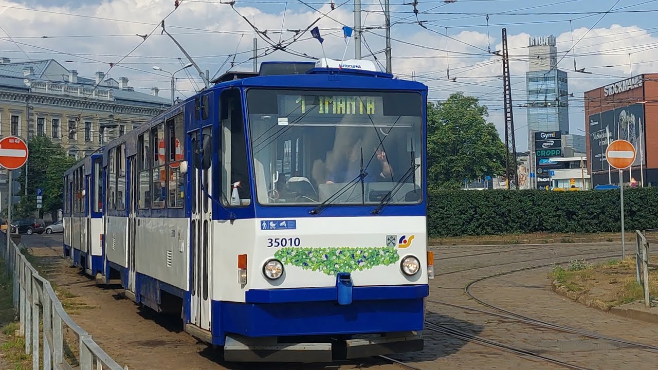 Riga 🇱🇻 | Tatra T6B5 trams on line 1