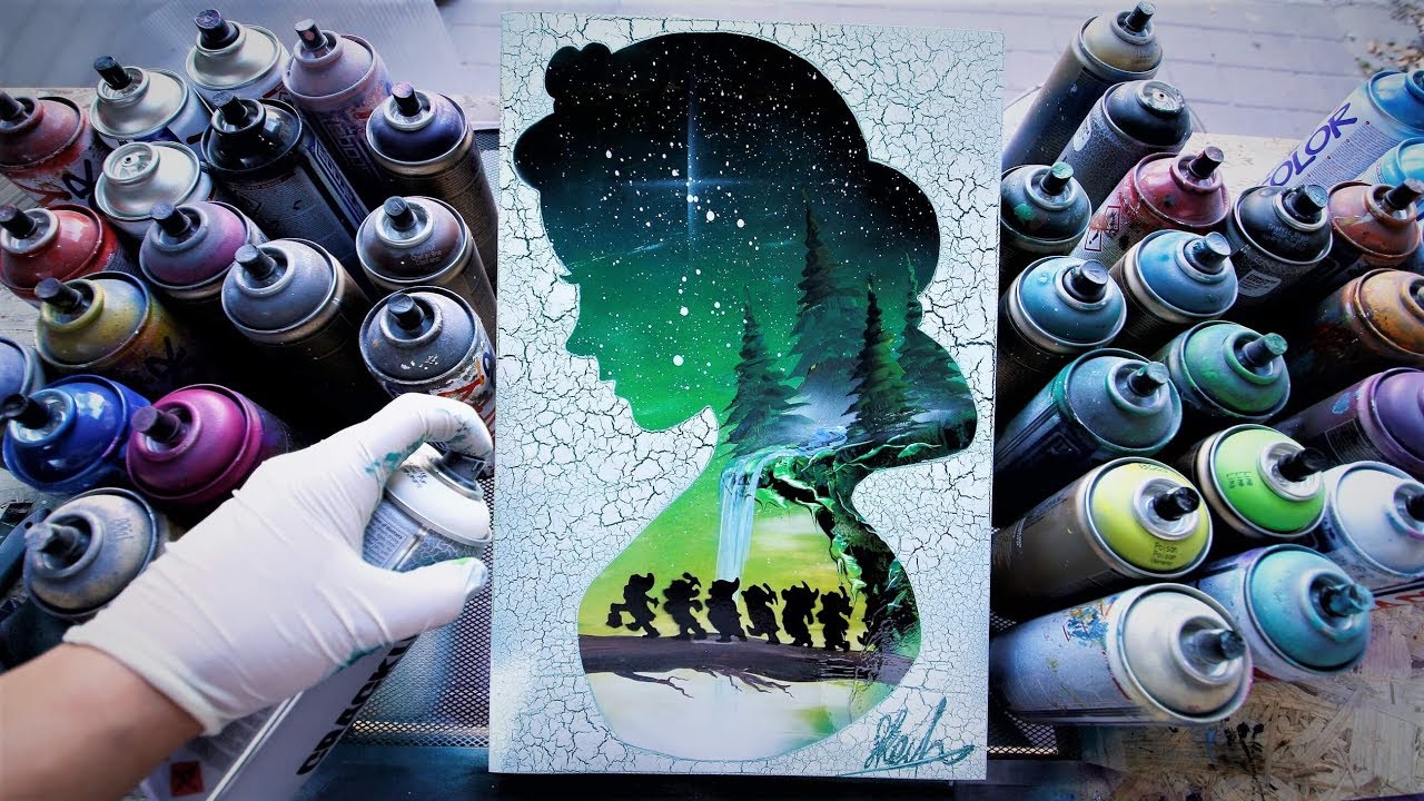 Snow White - SPRAY PAINT ART by Skech - GLOW IN THE DARK