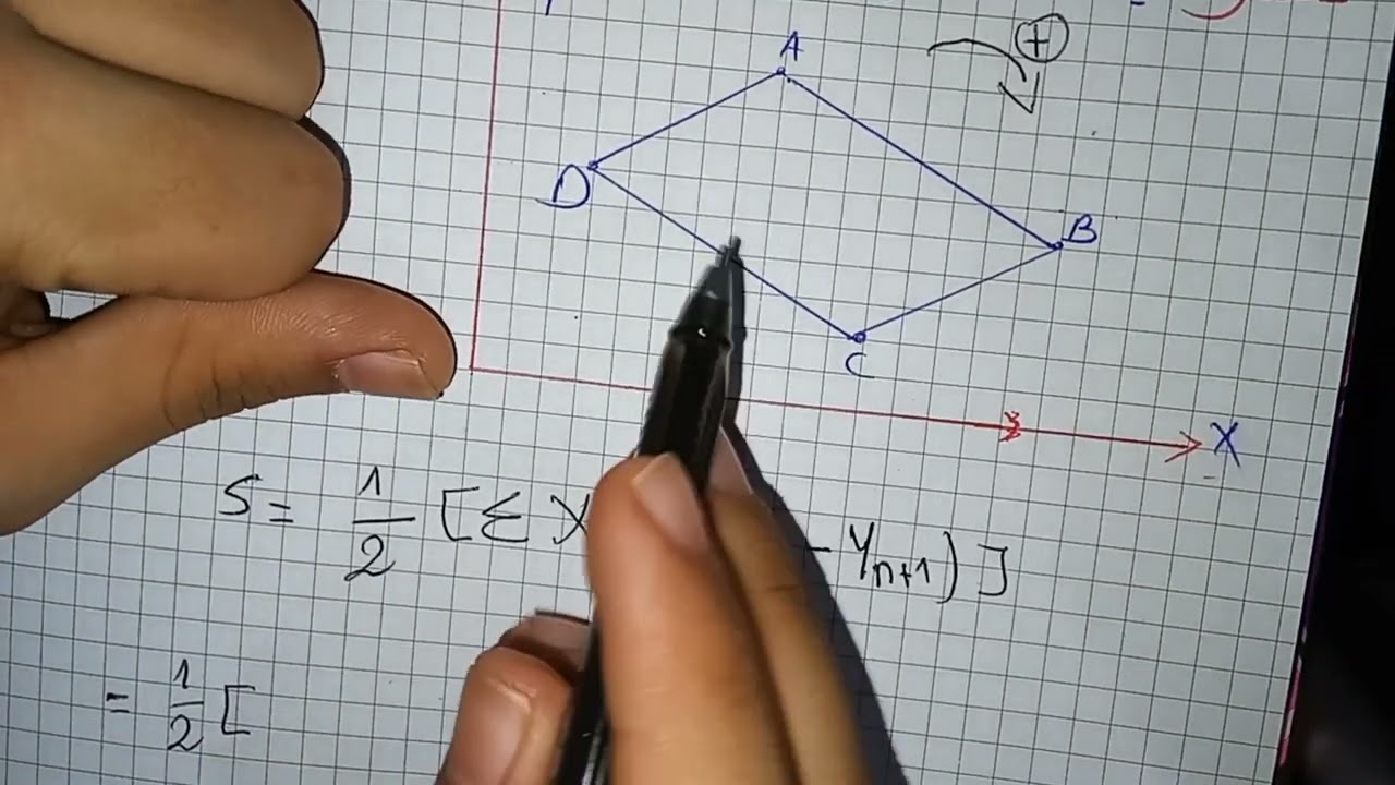 حساب المساحات عن طريق الاحداثيات القائمة