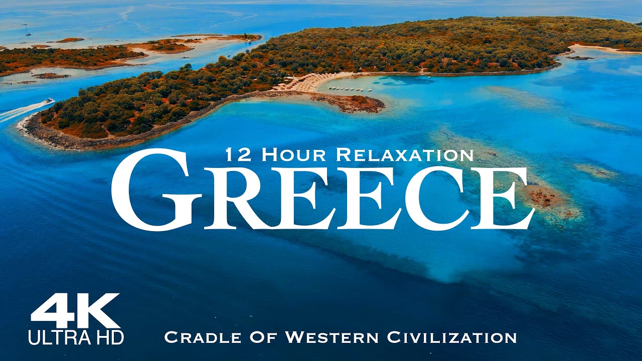 GREECE 🇬🇷 &Epsilon;&lambda;&lambda;ά&delta;&alpha; 4K Drone Aerial | 12 Hour Relaxation Film & Ambient Piano | Landscape & Nature