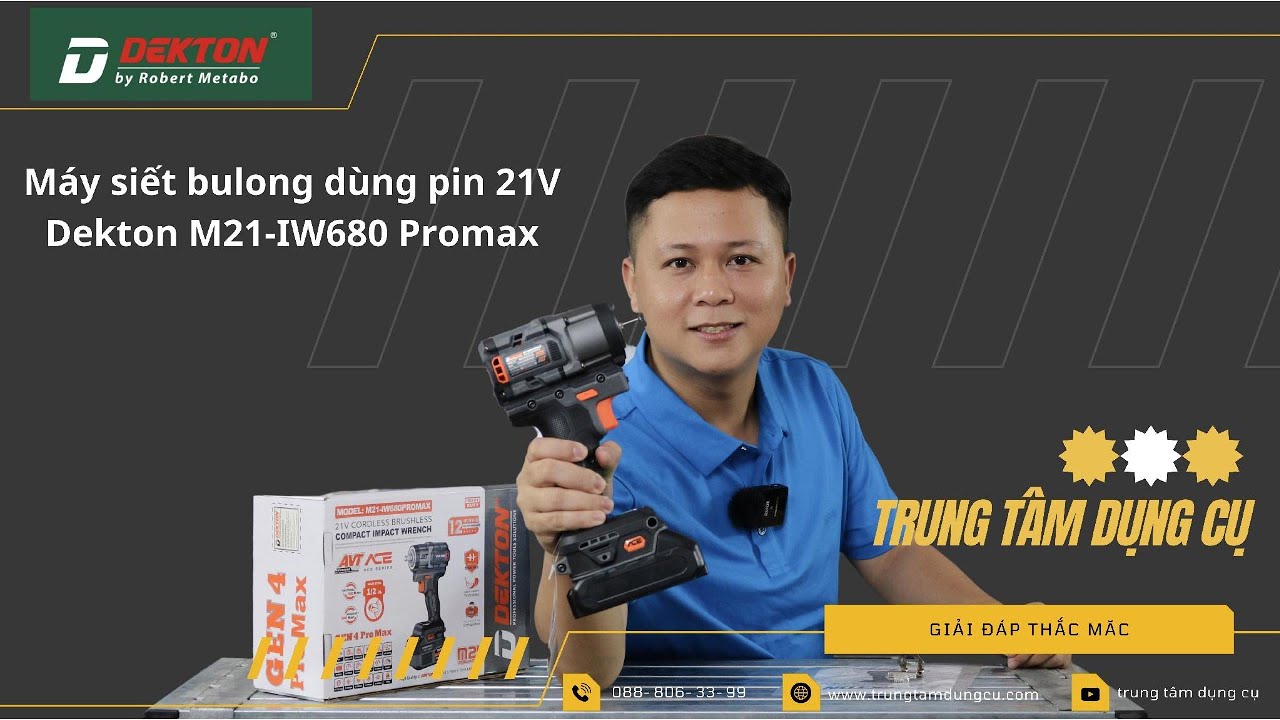 Máy Siết Bulong Dùng Pin Dekton M21-IW680 Promax - Nhỏ Gọn, Mạnh Mẽ,Tính Năng Đa Dụng !