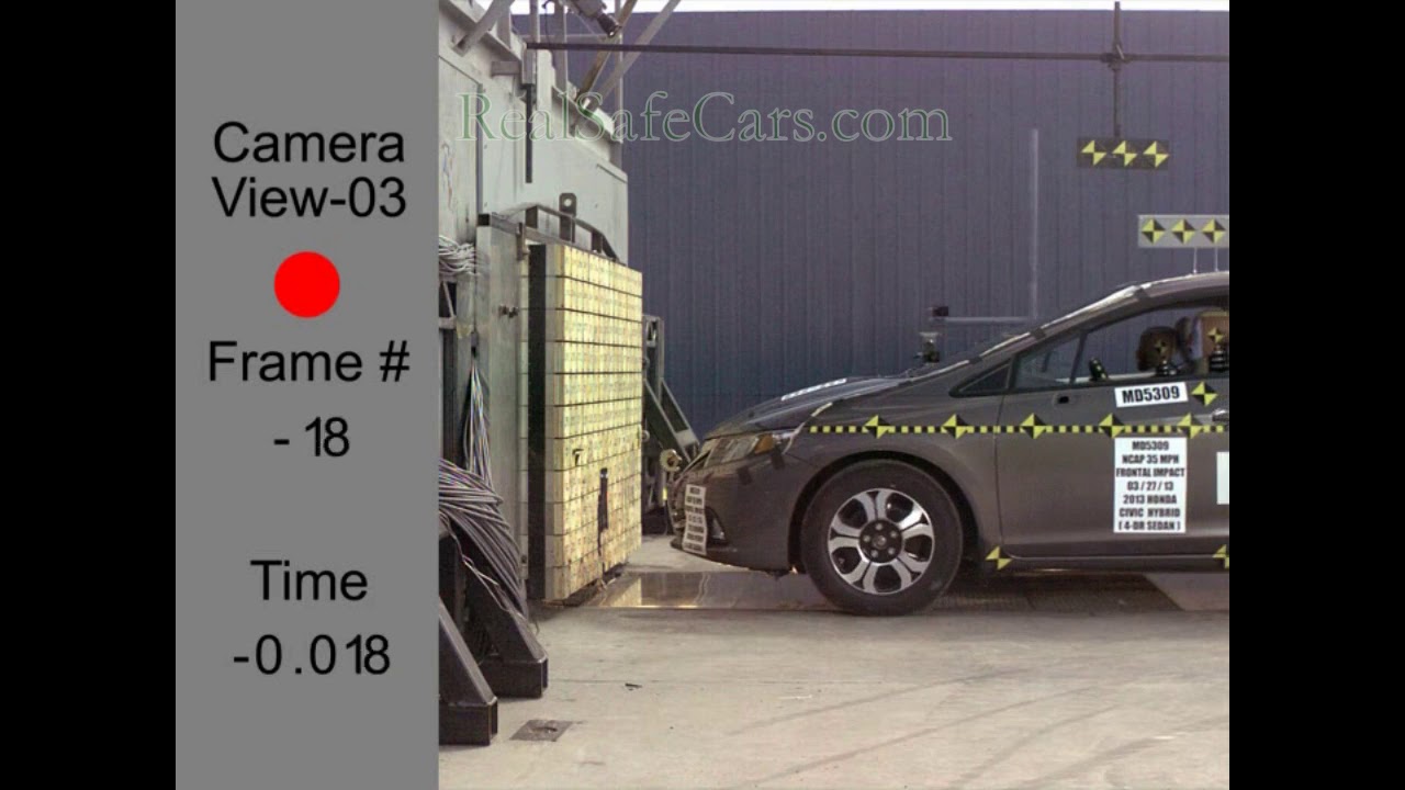 Honda Civic Hybrid (2013) Crash Tests (Side-Pole, Front, Side)