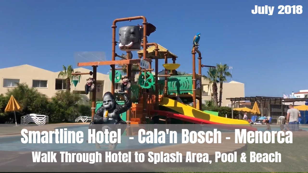 Smartline Cala’n Bosch - Menorca - walk through hotel to splash area, pool and beach