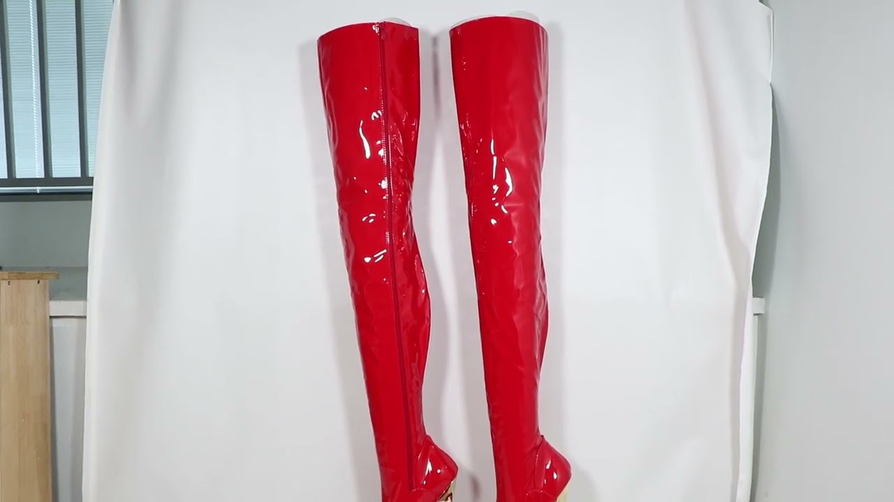 Sorbern Crotch Thigh High Platform Boots Women 22cm Extreme High Heel Gold Metal Heel