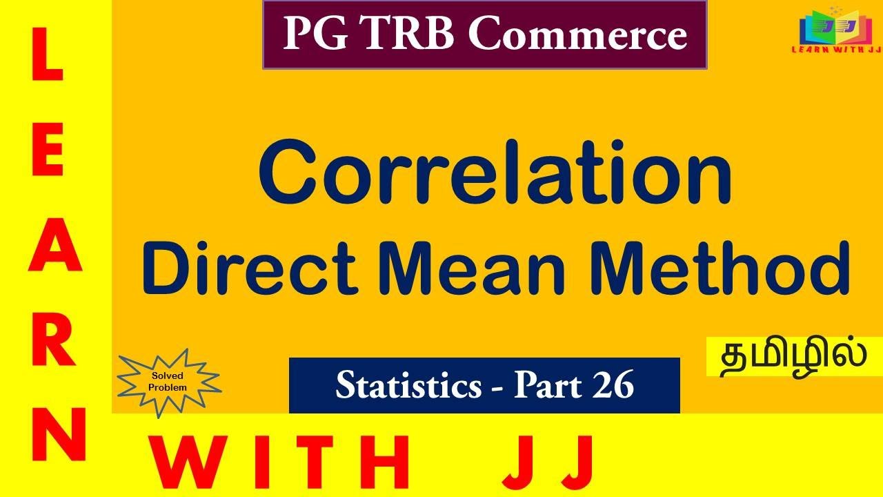 Correlation Direct Method || PGTRB Commerce Statistics || #pgtrbcommerceintamil