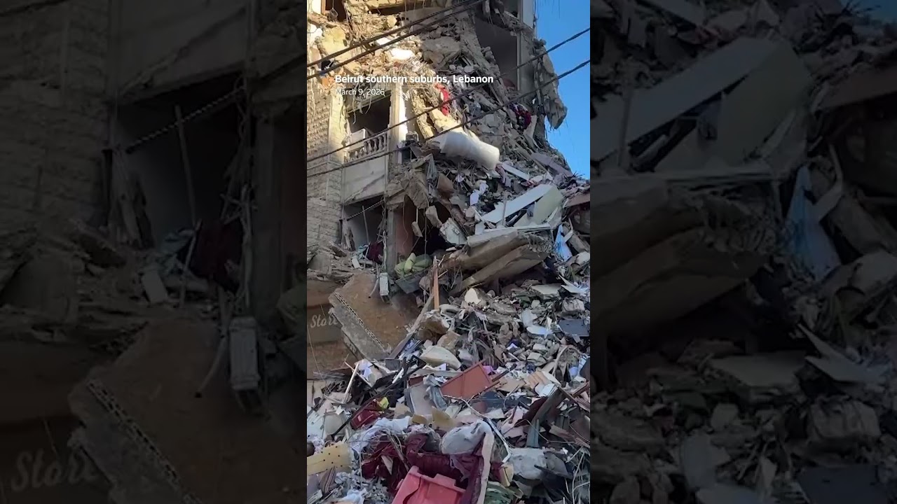 Destruction in Beirut following Israeli strikes