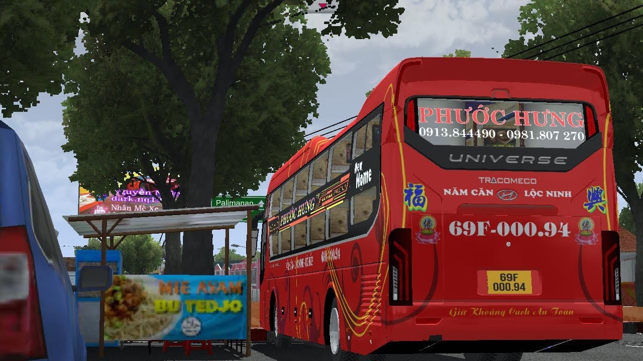 SHARE skin nhà xe PHƯỚC HƯNG HYUNDAI TRACOMECO|BUS SIMULATOR INDONESIA 