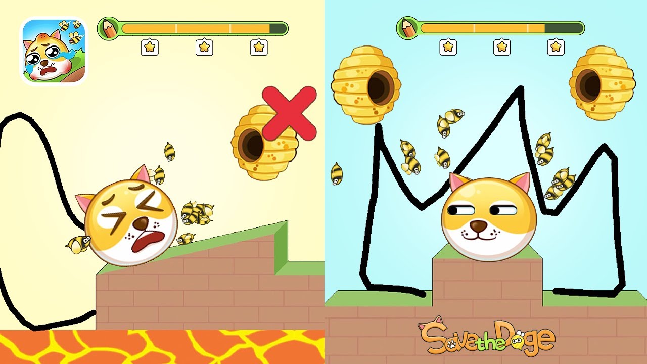 꿀벌을 피해 숨어, 멍멍이야! Save the Doge