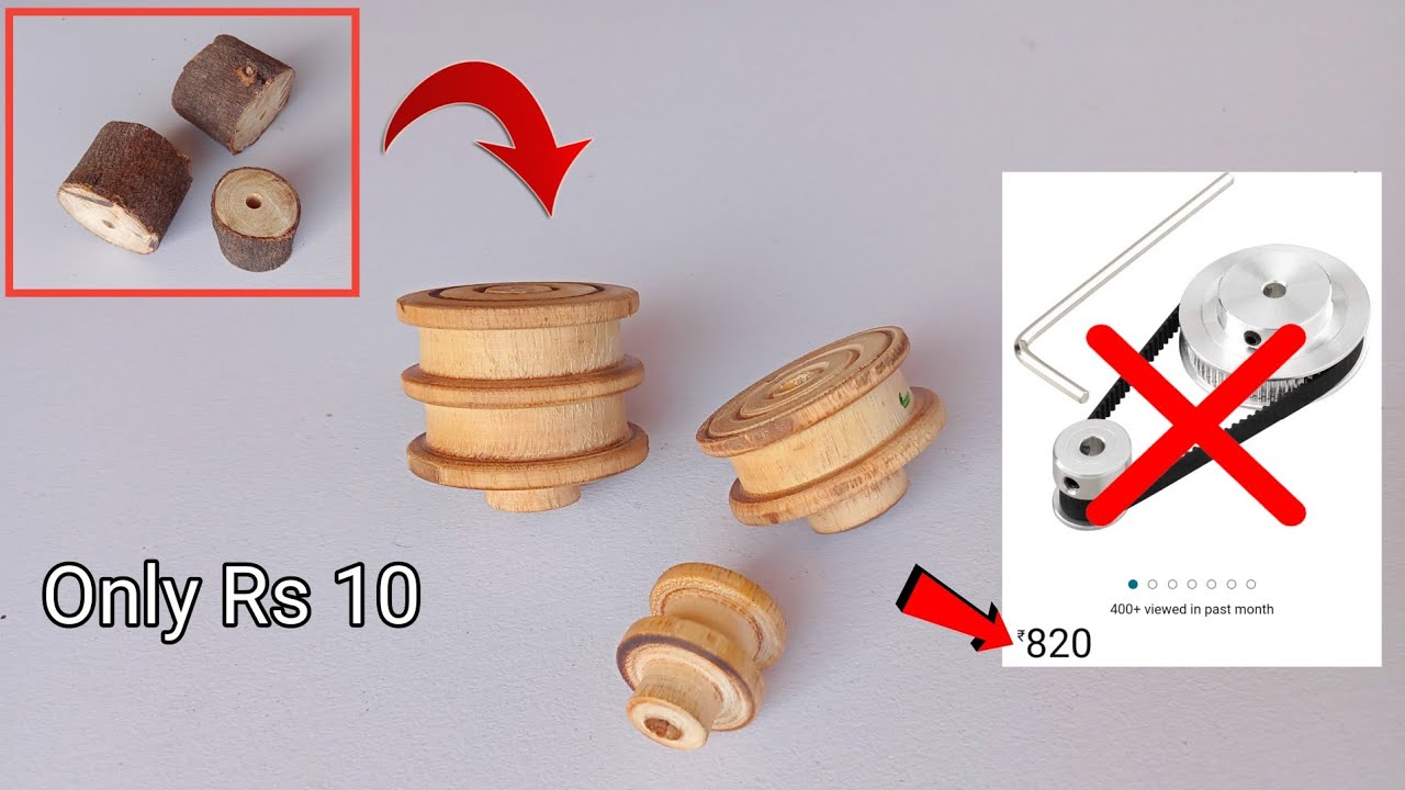 How to Make 775 DC Motor Pulley Using Wood