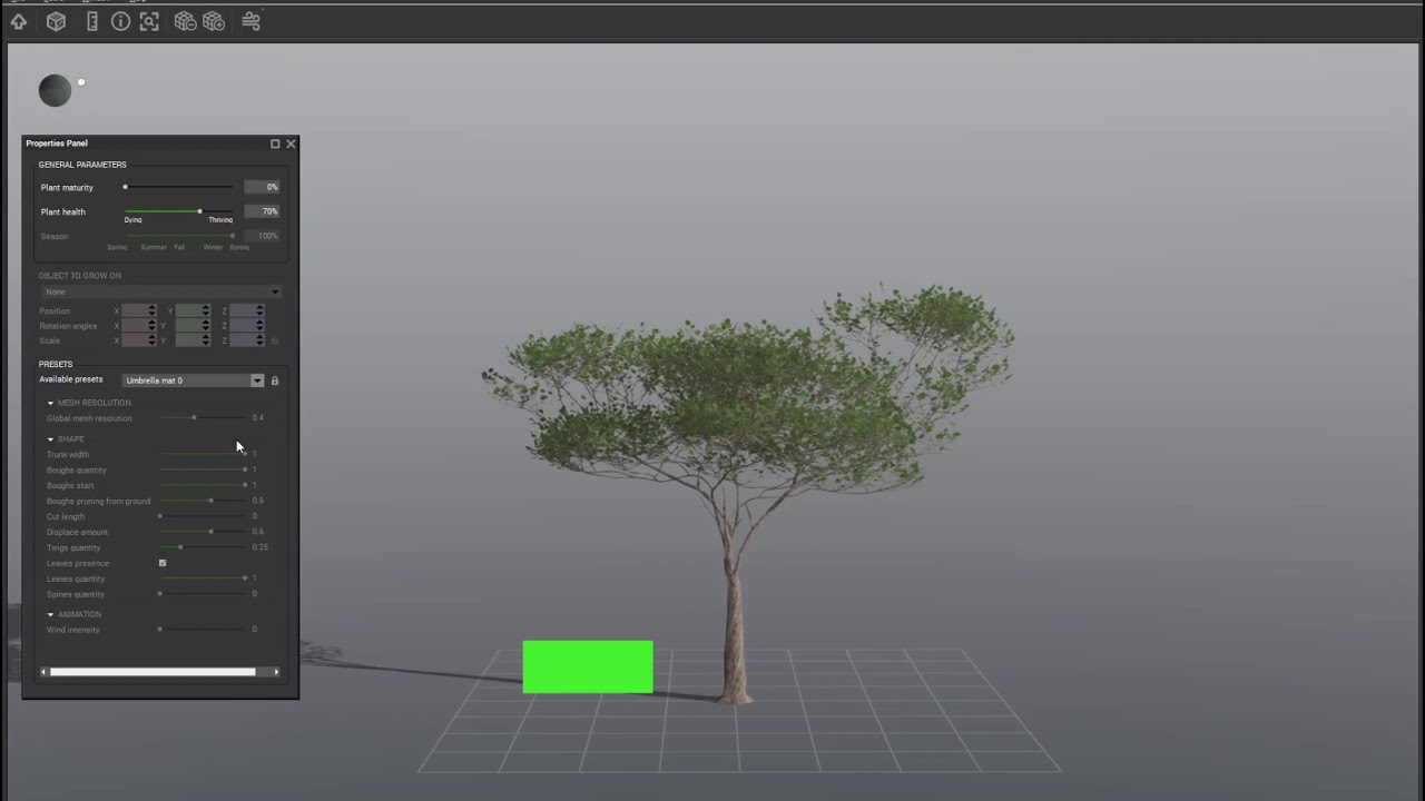 PlantCatalog: 3D Umbrella acacia - Vachellia tortilis - procedural 3D vegetation