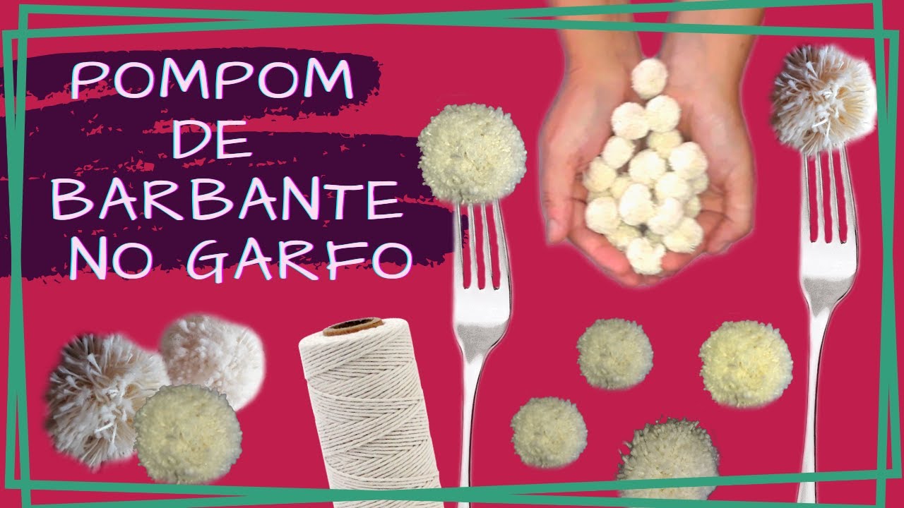 🌷 DIY | Como fazer POMPOM de BARBANTE com GARFO