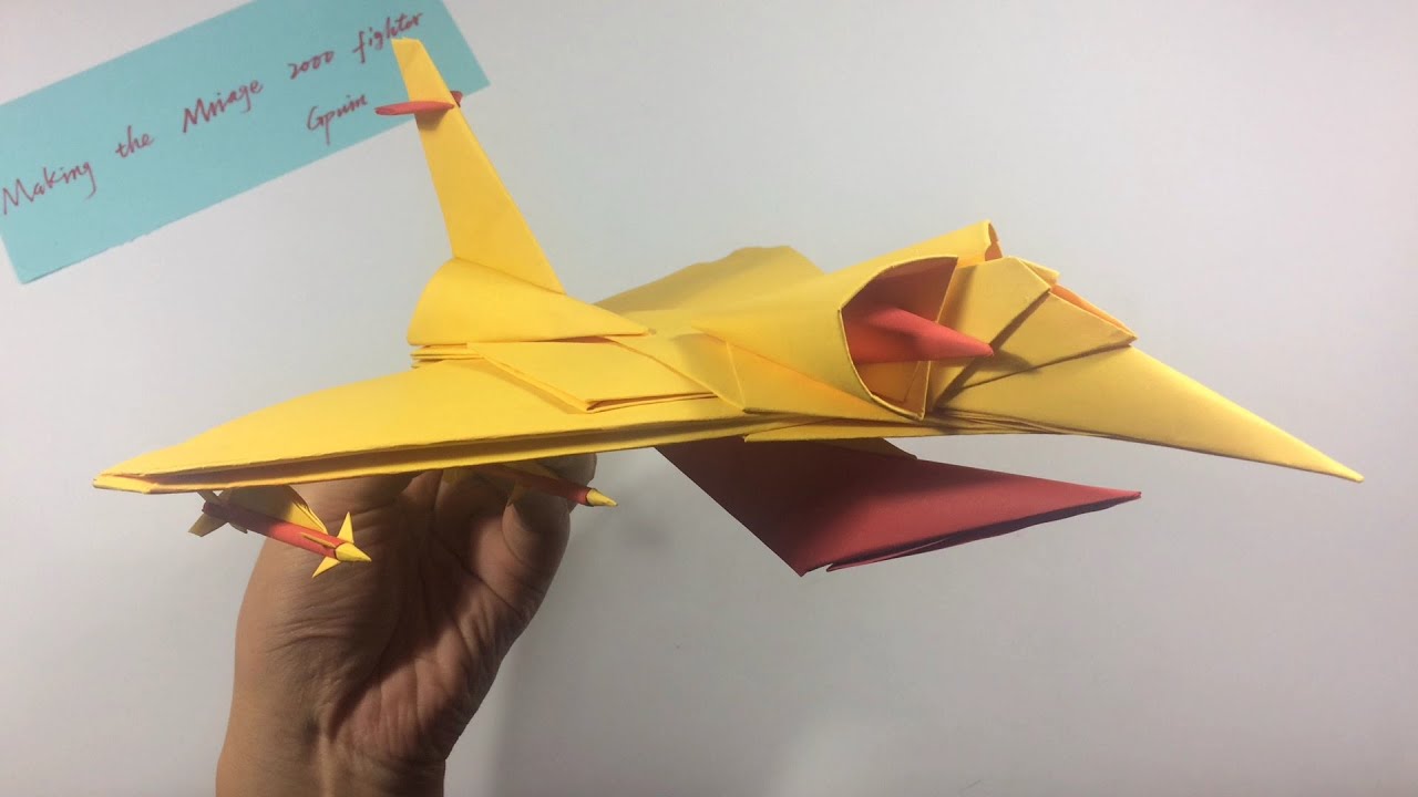 How to use the origami to make the Mirage 2000 fighter model
