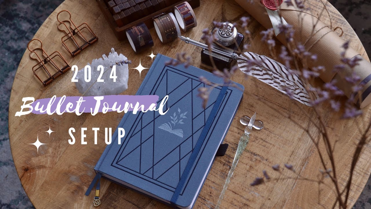 Plan With Me • 2024 Bullet Journal Setup • Dark Academia Vintage Library theme 🦉📚✨