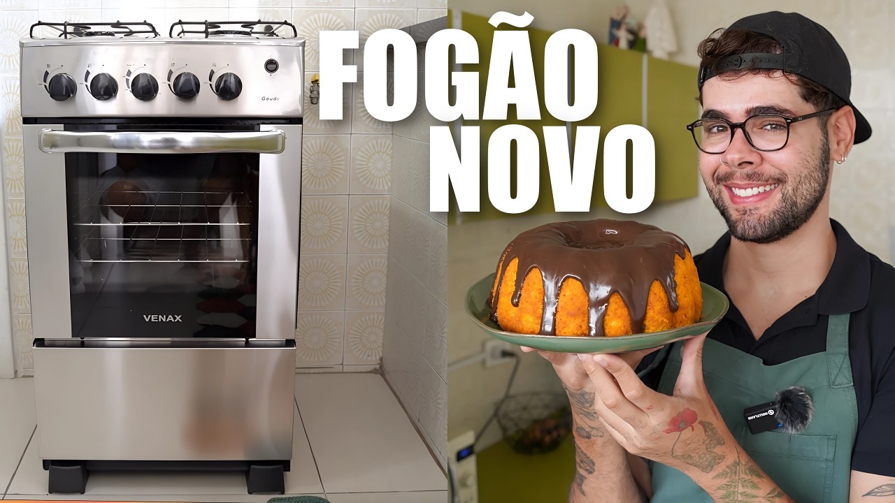 CHEGOU O FOGÃO NOVO | BOLO DE CENOURA FOFINHO PARA ESTREAR O FOGÃO