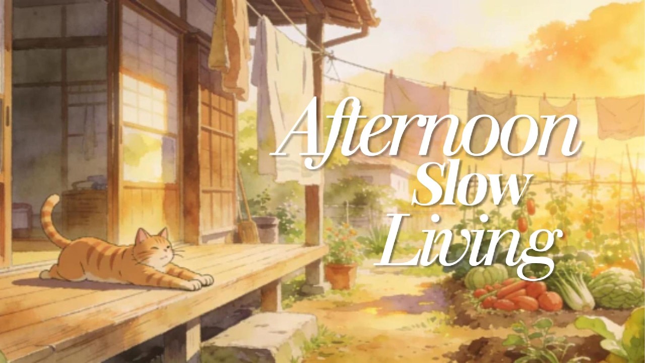 Golden Afternoon Slow Living 🌾 Relaxing Guitar & Flute in Peaceful Countryside
