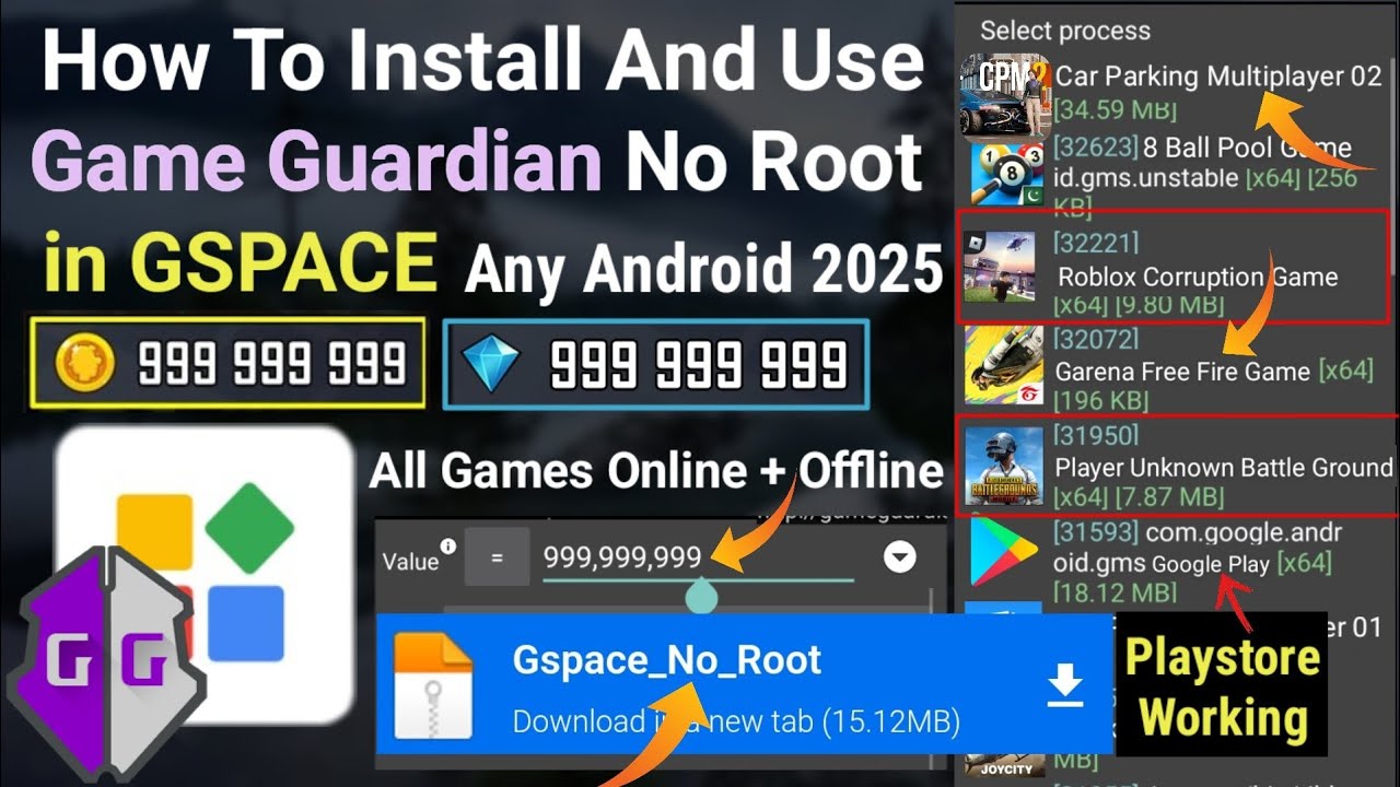 How To Install And Use Game Guardian in Gspace No Root Any Android  || 2025