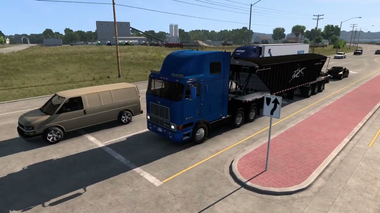 Delivering grain from Omaha NE to Sioux City IA using a classic cabover in American Truck Sim!