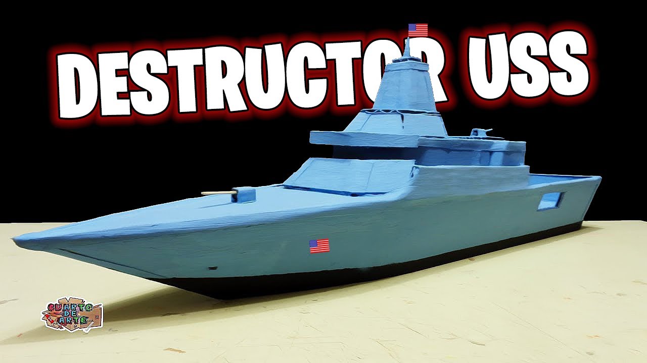 Como hacer un BARCO de GUERRA / DESTRUCTOR - MARINA / How to make a boat / Cuarto de Arte.