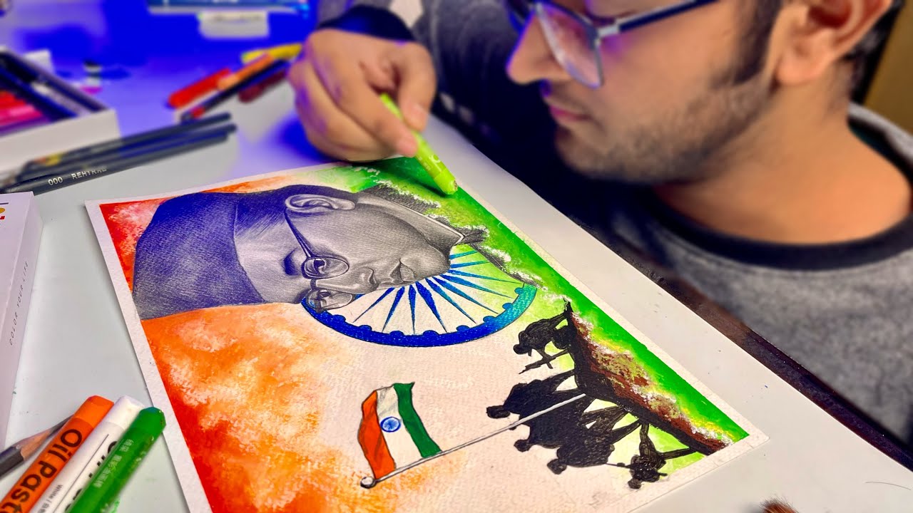 Independence Day Drawing,  Netaji Drawing 🇮🇳