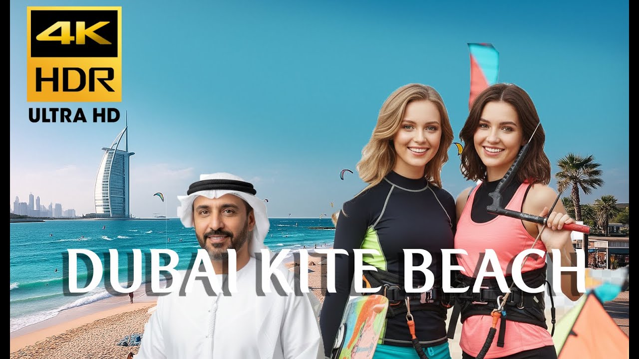 Kite Beach Dubai Walking and Bike Tour in 4K Beach Vibes and Neighborhood Exploration