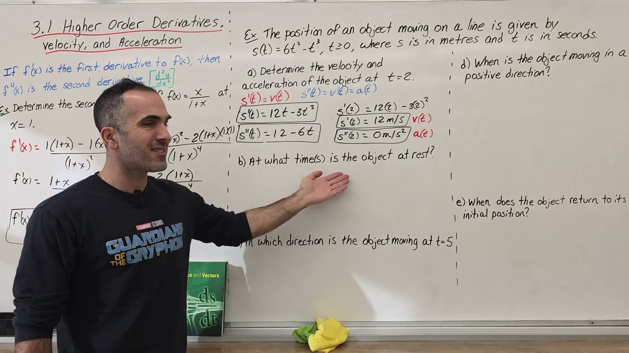 3.1 Higher Order Derivatives, Velocity, and Acceleration (Grade 12 Calculus, MCV4U)