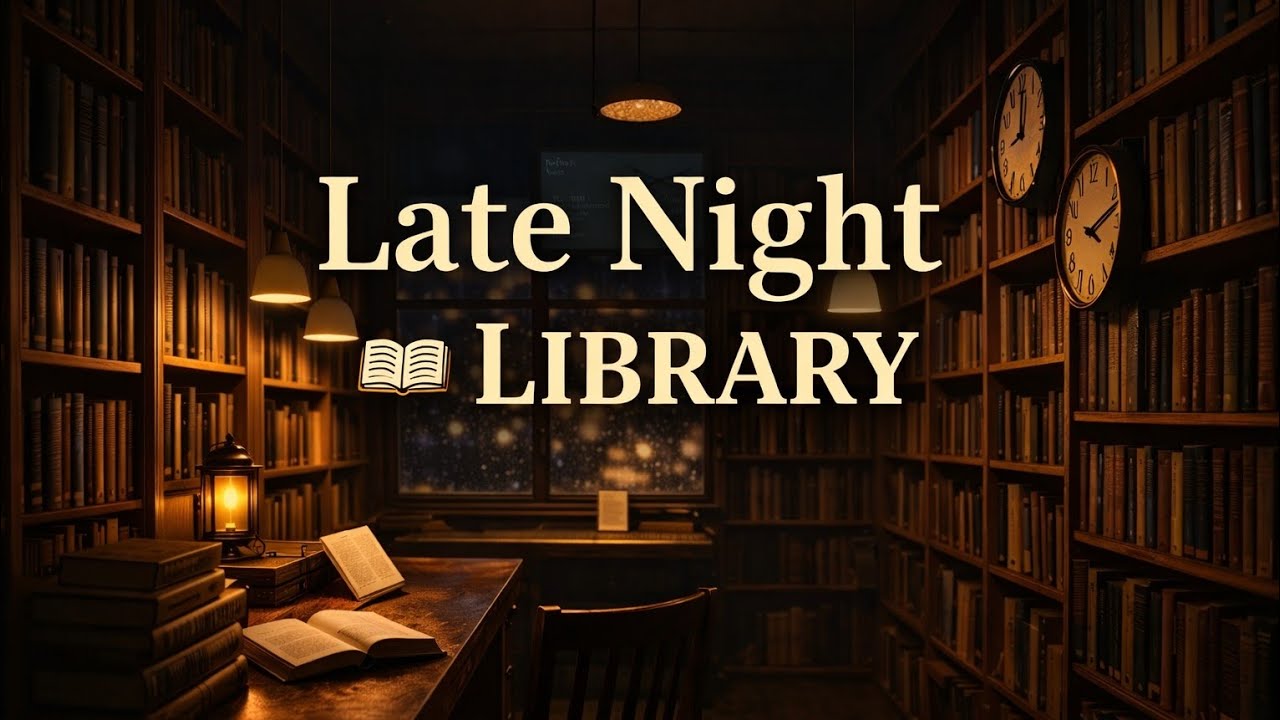 Late Night Library 🌙 Cozy Lofi Beats for Study & Reading (1 Hour)