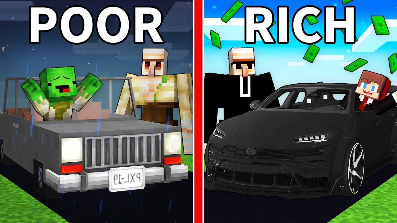 Mikey POOR vs JJ RICH President Survival Battle in Minecraft (Maizen)