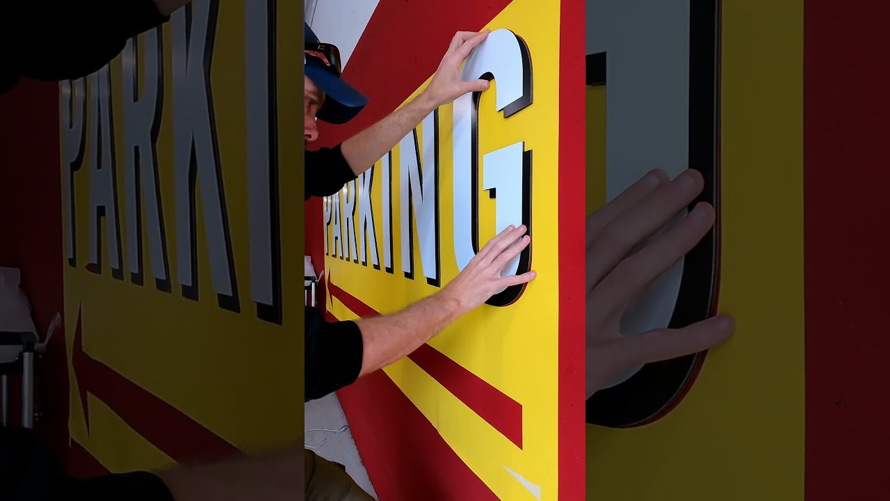 Dimensional ACM Parking Sign Install #installation #signs #signmaking #satisfying #customsigns