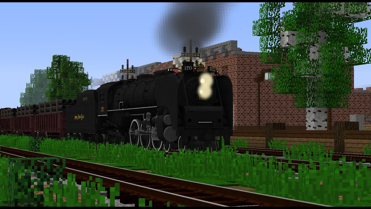 Steam train CAB RIDE in MINECRAFT! (immersive Railroading mod)