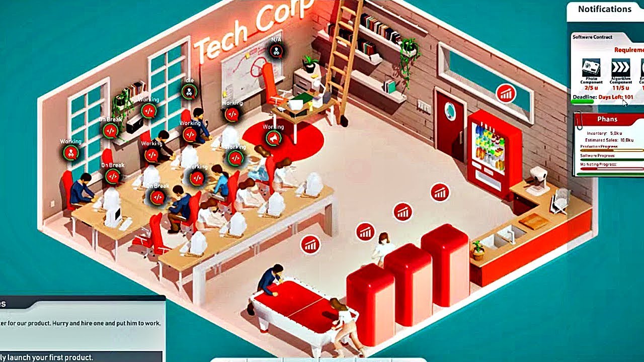 TECH CORP - Gameplay Walkthrough Part 2 | New Office & Creating a Branded Product