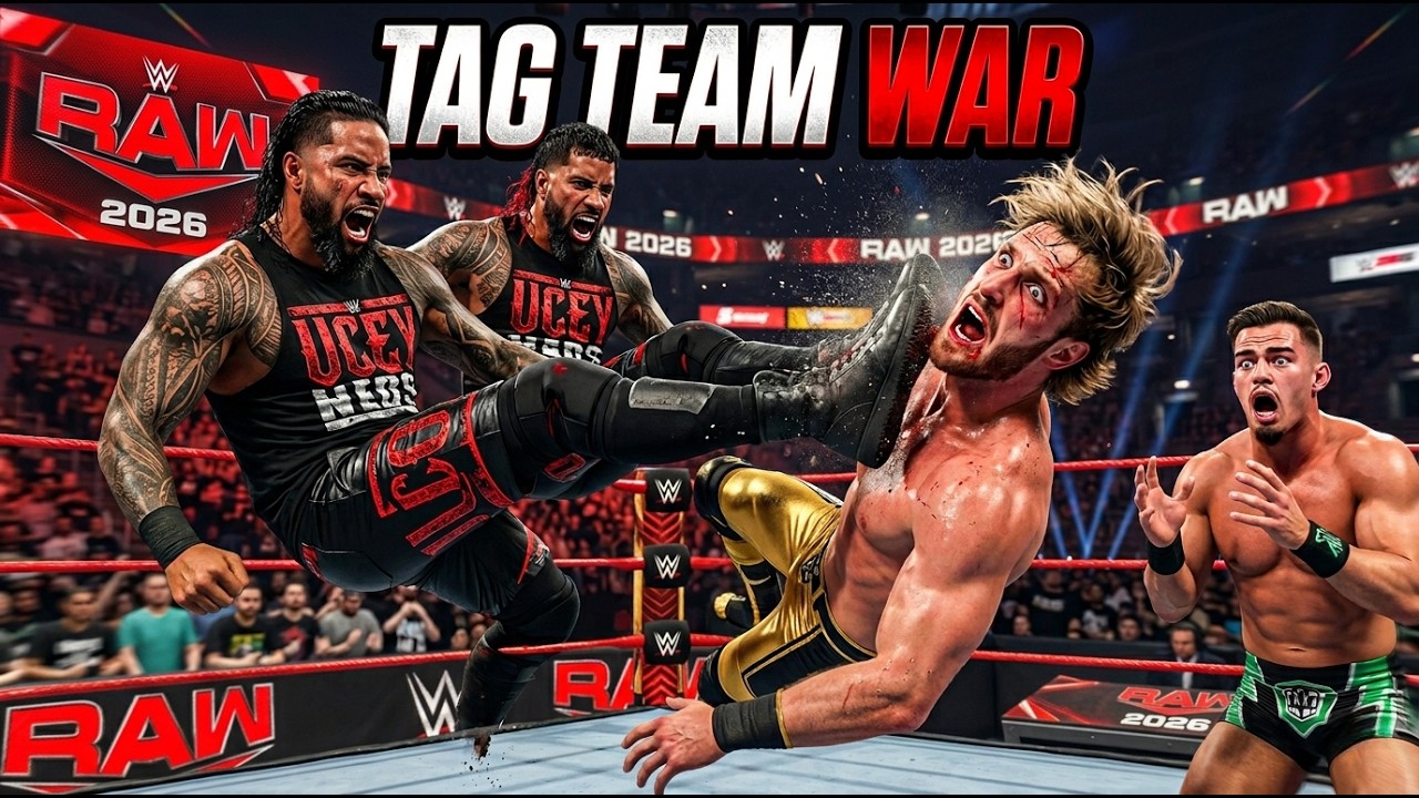 The Usos vs Logan Paul & Austin Theory 🔥WWE Tag Team Championship Match!