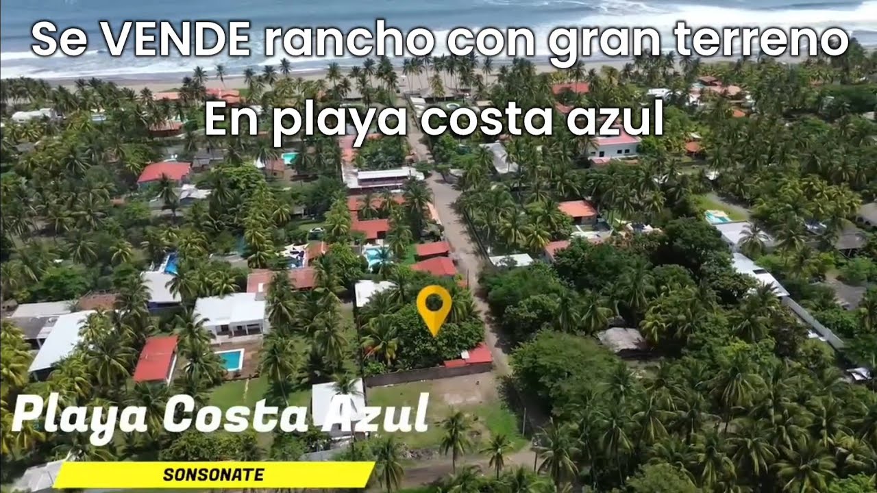 Se vende rancho con gran terreno en bonita playa de Sonsonate 