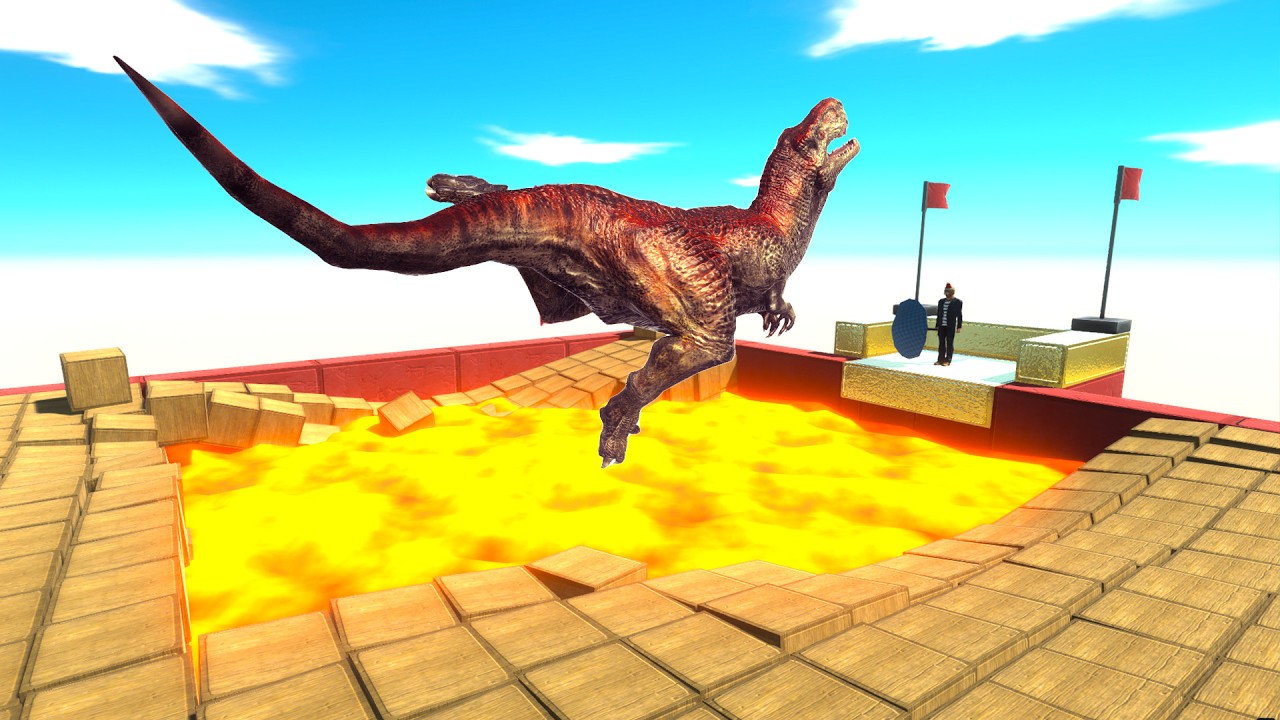 FALLING INTO THE BIG LAVA POOL - Animal Revolt Battle Simulator