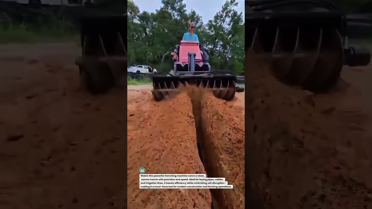 Precision Trencher Machine Cuts Perfect Utility Lines 🚜 #Trenching #HeavyEquipment #Construction