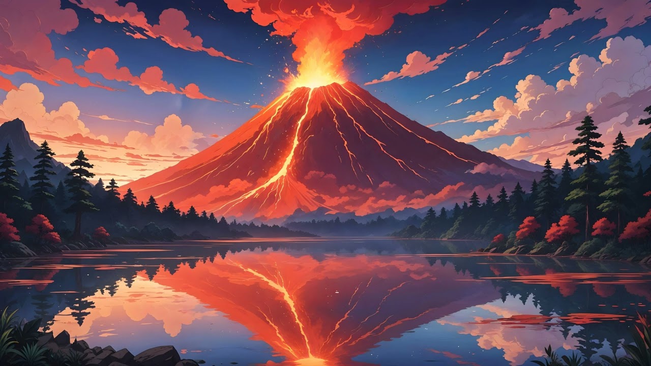 Volcano Dawn 🌋 Lofi Sunrise Beats ☀️ Music for Focus & Relaxation [Study/Chill]