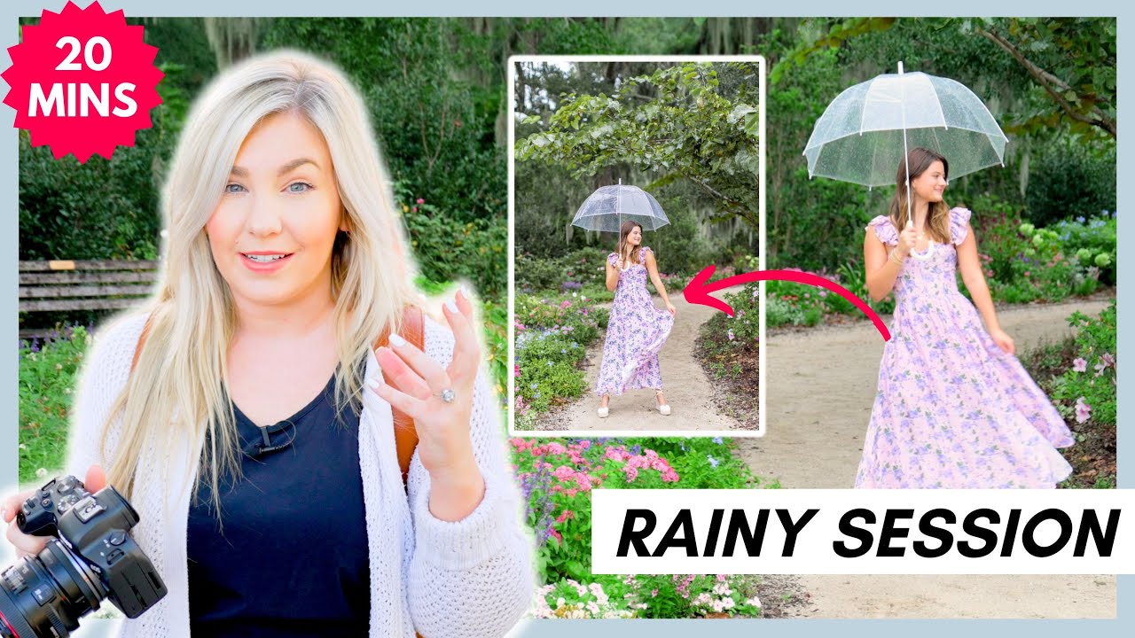 Senior Portrait Photos in the RAIN - Behind the Scenes at a REAL SHOOT!