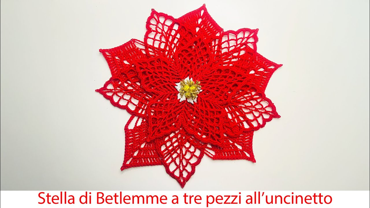 Stella di Betlemme a tre pezzi all'uncinetto