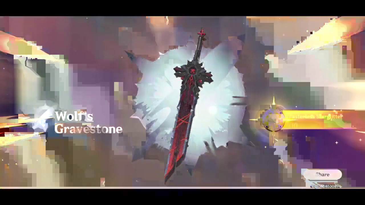 Summoning on Weapons Banner for Wolf's Gravestone - Genshin Impact 原神