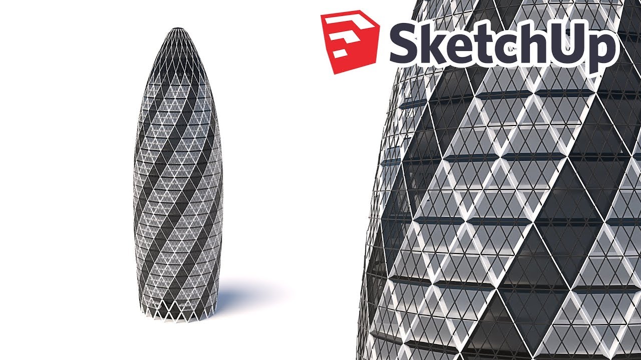 Modeling the Gherkin with FFD - World’s Greatest Architecture - Sketchup and Vray