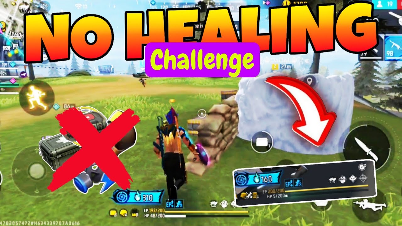 NO HEALING CHALLENGE IN BR | FREE FIRE MAX 