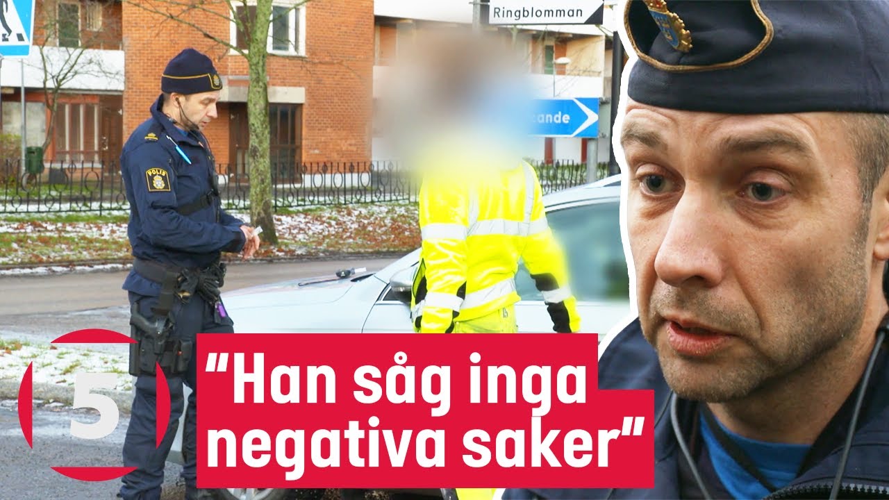 Trafikpolisen stoppar en man som verkar ha problem med droger | Trafikpoliserna | Kanal 5