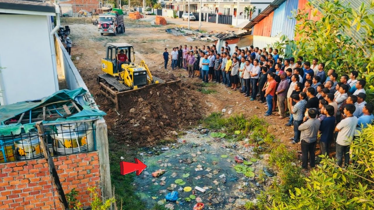 +First Start New Perfect Project !! Complete100% Landfill Processby Bulldozer Komat'su &Dump Trucks