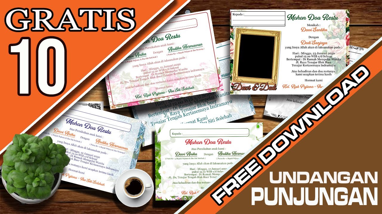 Free 10 Template Undangan Punjungan siap cetak | FREE DOWNLOAD