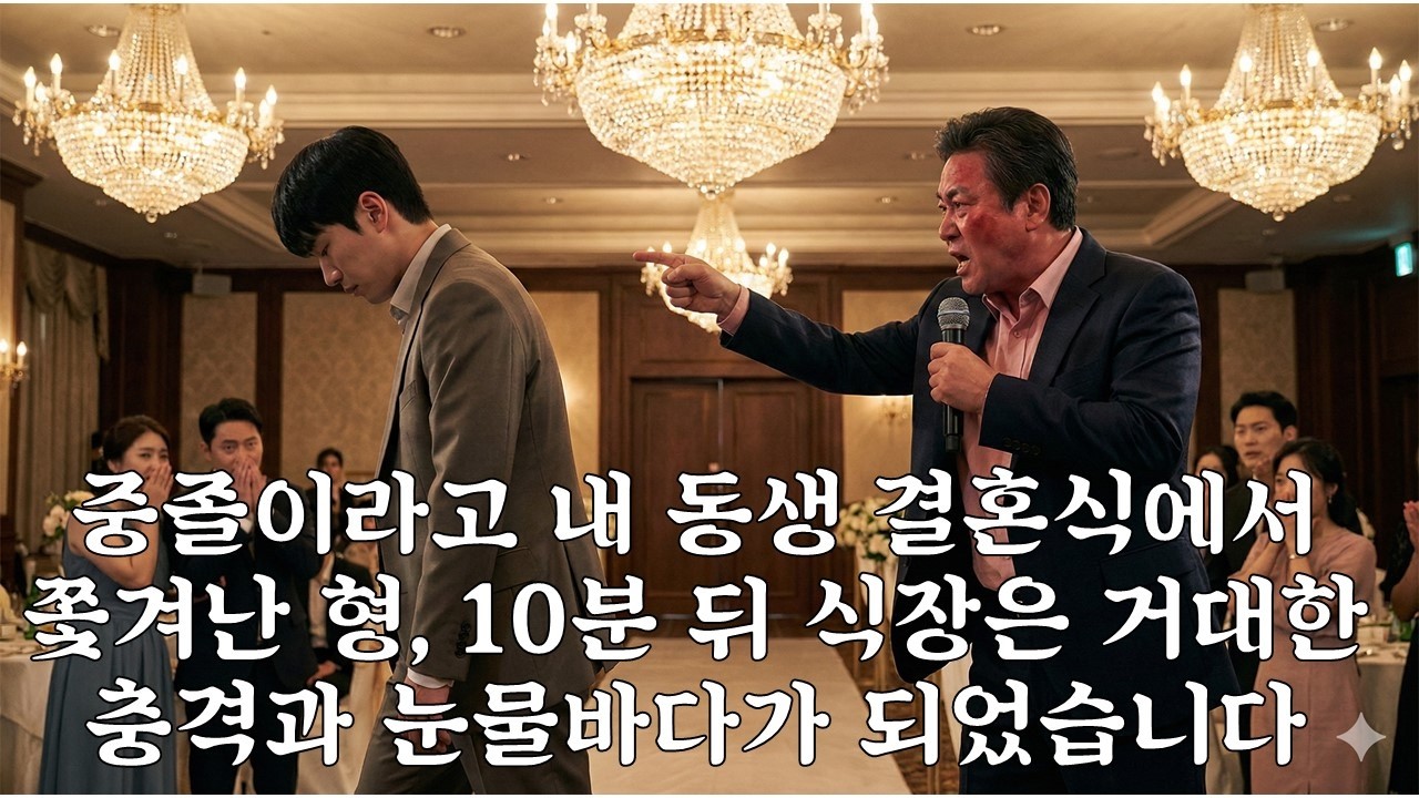 중졸이라고 내 동생 결혼식에서 쫓겨난 형, 10분 뒤 식장은 거대한 충격과 눈물바다가 되었습니다