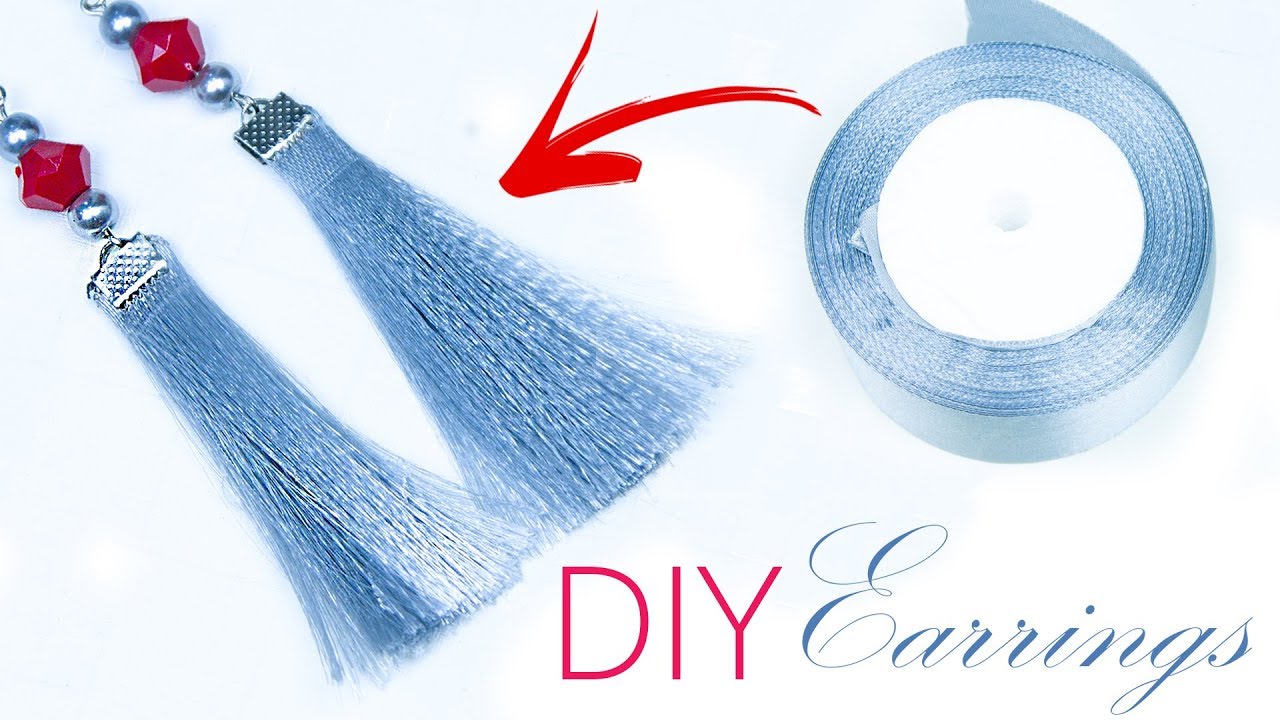 How to make tassel earrings from Ribbon |Earrings design | designer jewelry|Beads art\vineeta mishra