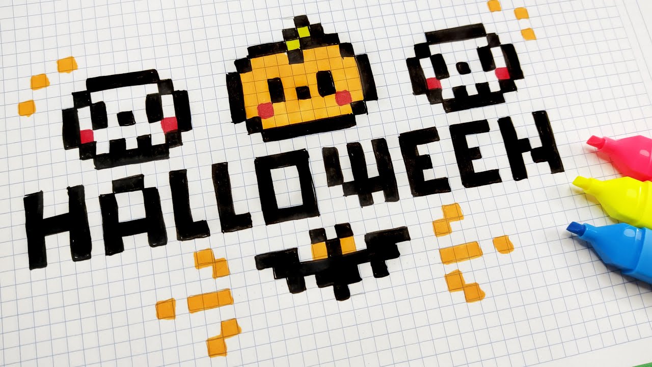 Halloween Pixel Art - How to draw a decoration for Halloween #pixelart