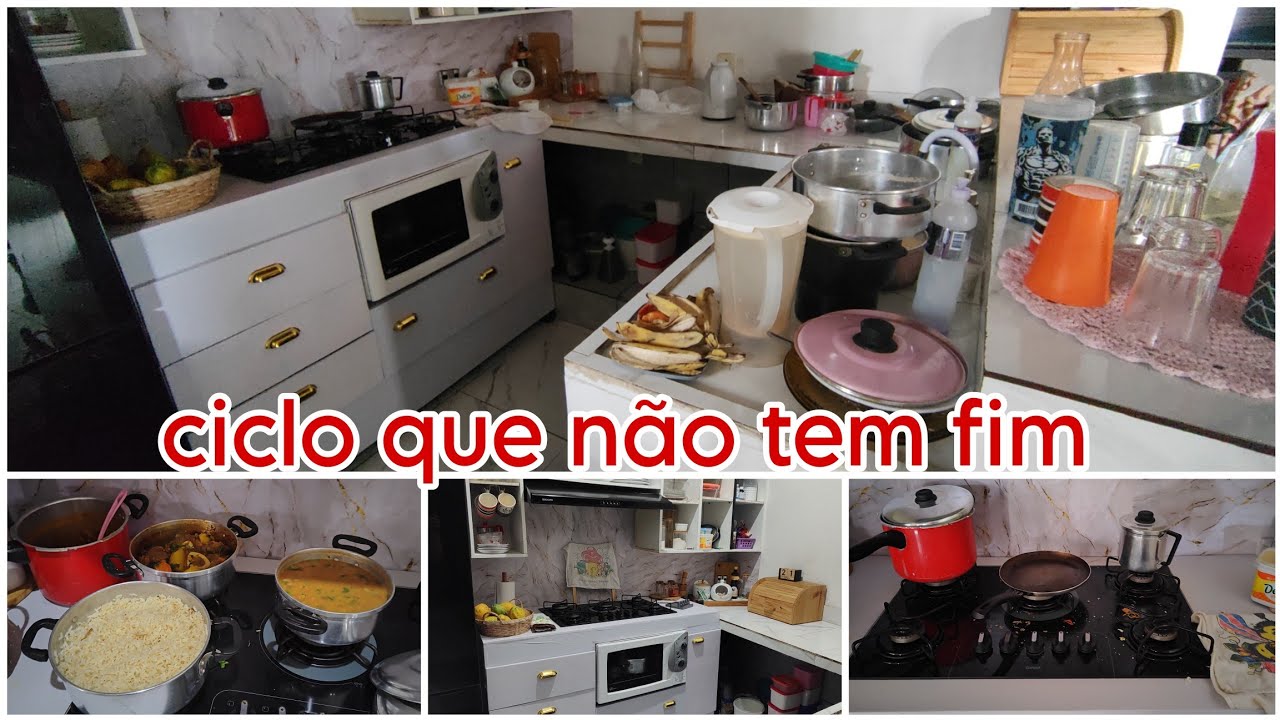 Limpeza e organização da cozinha/almoço simples 
